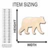 Unfinished Wood Black Bear Shape Animal Craft up to 46" DIY 14" / 1/2" view 2