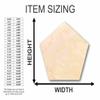 Unfinished Wood Pentagon Shape Craft up to 46" DIY 14" / 1/2" view 2