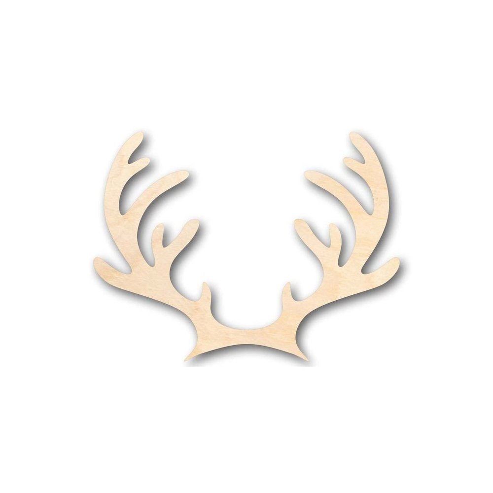 Unfinished Wood Reindeer Antlers Shape Animal Wildlife Craft up to 46" DIY 14" / 1/2"