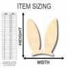 Unfinished Wood Easter Bunny Ears Shape Craft up to 46" DIY 18" / 1/2" view 2