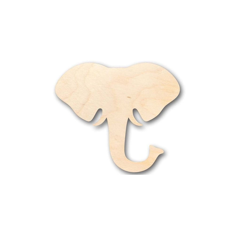 Unfinished Wood Elephant Head Shape Animal Wildlife Craft up to 46" DIY 18" / 1/2"
