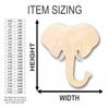 Unfinished Wood Elephant Head Shape Animal Wildlife Craft up to 46" DIY 18" / 1/2" view 2