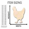 Unfinished Wood Hen Chicken Shape Farm Animal Craft up to 46" DIY 24" / 1/2" view 2