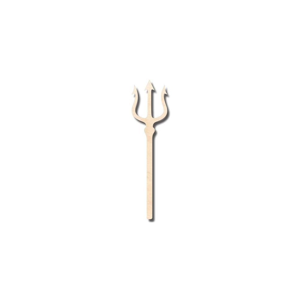 Unfinished Wood Trident Shape Ocean Neptune Craft up to 46" DIY 14" / 1/2"