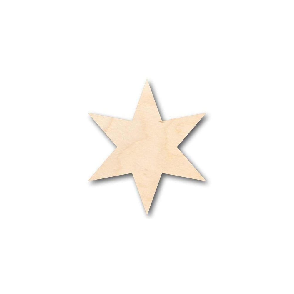 Unfinished Wood Six Pointed Star Shape Craft up to 46" DIY 14" / 1/2"