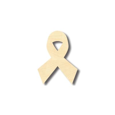 Unfinished Wood Cancer Ribbon Shape Craft up to 46" DIY 20" / 1/2"