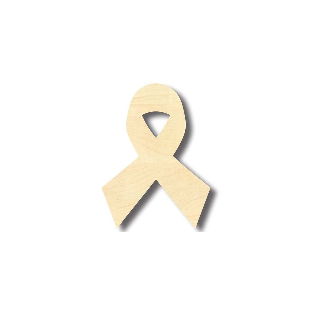 Unfinished Wood Cancer Ribbon Shape Craft up to 46" DIY 20" / 1/2"