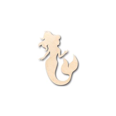 Unfinished Wood Mermaid Shape Ocean Craft up to 46" DIY 14" / 1/2"
