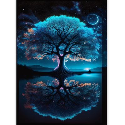DIY 5D Diamond Painting Kits for Adults - Diamond Art Tree of Life Starry Sky Diamond Painting Full Drill Crystal Rhinestone Embroidery Craft Kits for Home Wall Decor Gifts 8x12 inch
