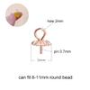 10pcs Sorcozn 925 Sterling Silver 5mm Cup Pearl Peg Bails Pendants Eye Pin Peg Bail for Beads Charms Jewelry Findings (Rose Gold) view 2