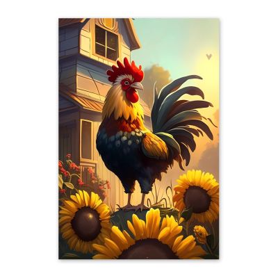 NSUAJOF Dusk Chicken Diamond Painting Kits Kitchen Art Painting 5D DIY Full Round Drill Adults Beginners, Personalized Gifts for Family Friends Home Wall Decor 20x30 Inch