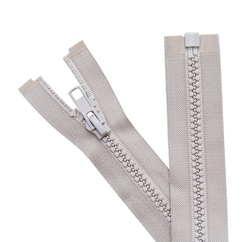 Sawoake 2PCS #5 6 Inch Separating Jacket Zippers for Sewing Coats Jacket Zipper Gray Molded Plastic Zippers Bulk Tailor DIY Sewing Tools for Garment/Bags/Home Textile
