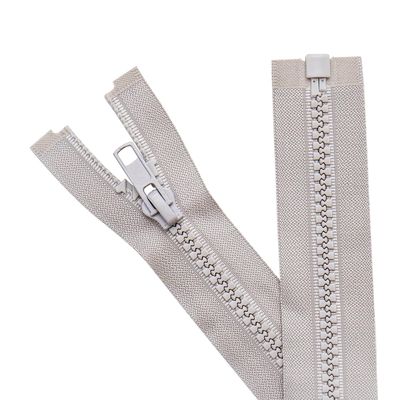 Sawoake 2PCS #5 8 Inch Separating Jacket Zippers for Sewing Coats Jacket Zipper Gray Molded Plastic Zippers Bulk Tailor DIY Sewing Tools for Garment/Bags/Home Textile