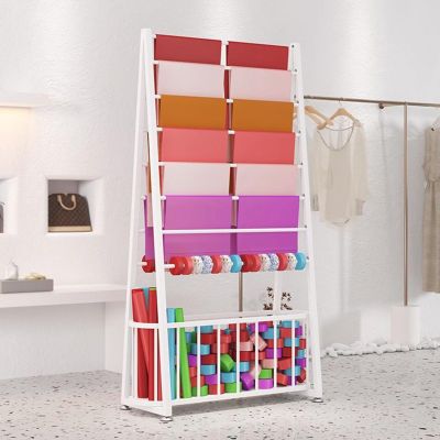 Commercial Display Holder for Vinyl Wrapping Paper/ Ribbon, Easy Access for Retail, Craft Room, Cake Shop & Flower Store with Detachable Rod, Metal Large Ribbon Organizer ( Color : White , Size : 70x4