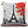 Latch Hook Kits Square Pillowcase kits Eiffel Tower & Umbrella Latch Hook Cushion Pillow Cover Embroidery Craft Kits For Beginner DIY Latch Hook Rug Kit with Printed Canvas Hobby & Craft 43x43cm(a-22) view 1