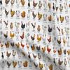 Spoonflower Fabric - Chickens World Chicken Illustration Cute Rooster Modern Farmhouse Farm Printed on Chiffon Fabric Fat Quarter - Sewing Fashion Apparel Dresses Home Decor view 1