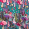 Spoonflower Fabric - Mushroom Forest Butterflies Purple Woods Mushrooms Printed on Polartec(R) Fleece Fabric Fat Quarter - Sewing Blankets Loungewear and No-Sew Projects view 1