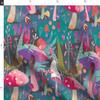 Spoonflower Fabric - Mushroom Forest Butterflies Purple Woods Mushrooms Printed on Polartec(R) Fleece Fabric Fat Quarter - Sewing Blankets Loungewear and No-Sew Projects view 3