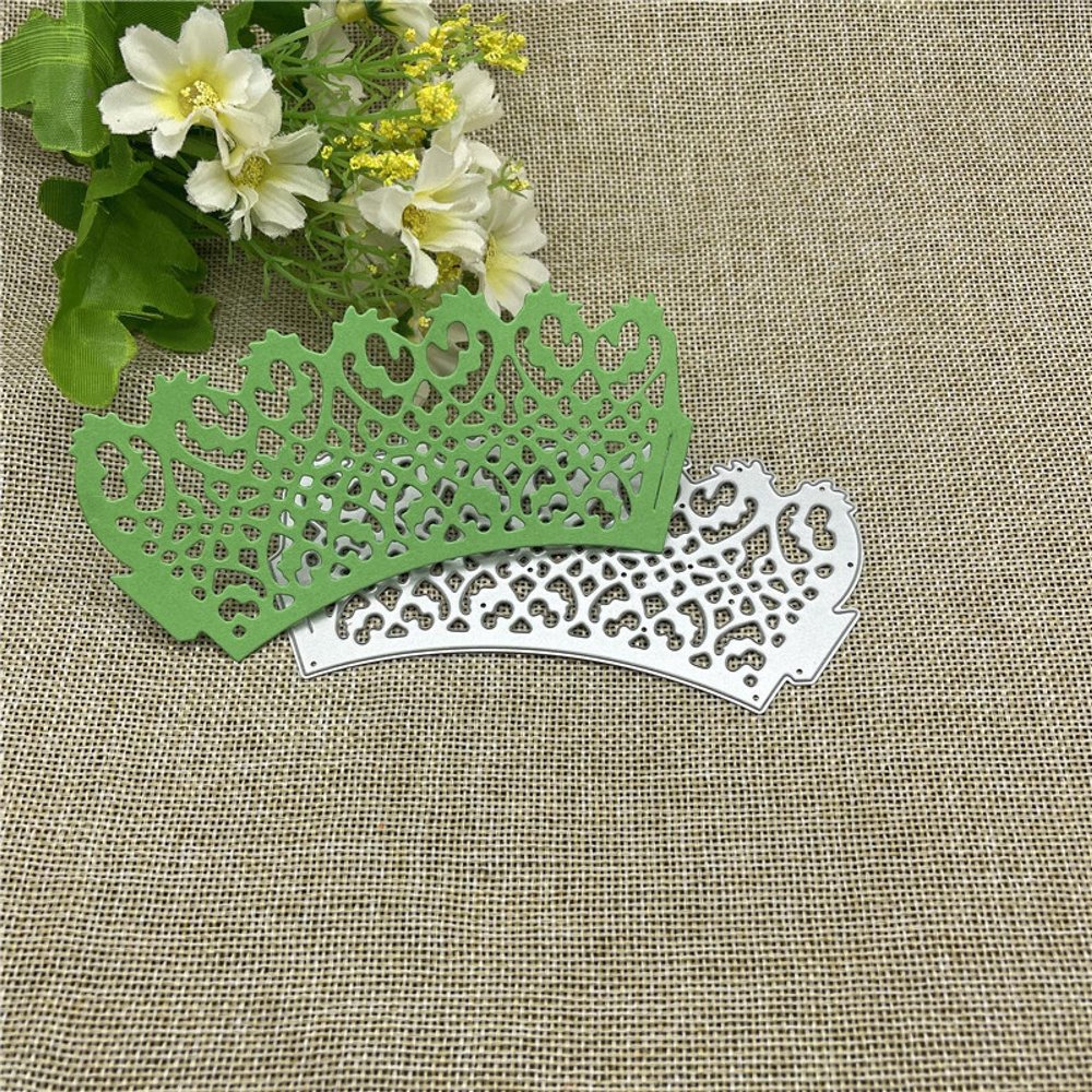 Card Cutting Dies,12.5x6.6cm Fringe Lace Flowers Metal Cutting Dies Stencils for Scrapbooking Decorative Embossing Handcraft Template