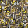 Spoonflower Fabric - Gray Yellow Wood Saw Tools Man Dad Novelty Printed on Polartec(R) Fleece Fabric Fat Quarter - Sewing Blankets Loungewear and No-Sew Projects view 1