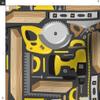 Spoonflower Fabric - Gray Yellow Wood Saw Tools Man Dad Novelty Printed on Polartec(R) Fleece Fabric Fat Quarter - Sewing Blankets Loungewear and No-Sew Projects view 3