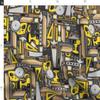Spoonflower Fabric - Gray Yellow Wood Saw Tools Man Dad Novelty Printed on Polartec(R) Fleece Fabric Fat Quarter - Sewing Blankets Loungewear and No-Sew Projects view 4