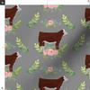 Fabric Showstock Roses Hereford Steers Smaller Steer Cattle Cow Livestock Printed on Polartec(R) Fleece Fabric Fat Quarter - Sewing Blankets Loungewear and No-Sew Projects view 3