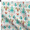 Spoonflower Fabric - Folk Tree Christmas Swedish Scandinavian Art Gnome Holiday Candy Holly Printed on Polartec(R) Fleece Fabric by The Yard - Sewing Blankets Loungewear and No-Sew view 2