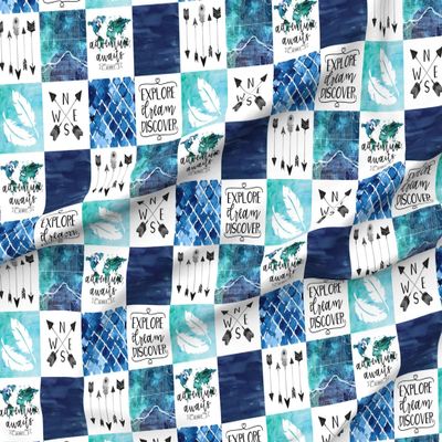 Spoonflower Fabric - Adventure World Travel Map Watercolor Wholecloth Awaits Printed on Polartec(R) Fleece Fabric by The Yard - Sewing Blankets Loungewear and No-Sew Projects