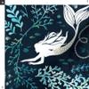 Spoonflower Fabric - Mermaid Ocean Nautical Green Turquoise Mint Seaweed Printed on Polartec(R) Fleece Fabric Fat Quarter - Sewing Blankets Loungewear and No-Sew Projects view 3