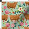 Spoonflower Fabric - Large Highland Cattle Floral Cow Cows Farm Florals Scotland Animals Printed on Polartec(R) Fleece Fabric Fat Quarter - Sewing Blankets Loungewear and No-Sew Projects view 3