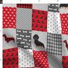 Spoonflower Fabric - Dachshund Pet Quilt Dog Breed Cheater Black Tan Wholecloth Weener Dogs Printed on Polartec(R) Fleece Fabric Fat Quarter - Sewing Blankets Loungewear and No-Sew view 4