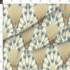 Spoonflower Fabric - Art Deco Egyptian Flower Papyrus Neutral Gold Printed on Polartec(R) Fleece Fabric Fat Quarter - Sewing Blankets Loungewear and No-Sew Projects view 2