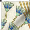 Spoonflower Fabric - Art Deco Egyptian Flower Papyrus Neutral Gold Printed on Polartec(R) Fleece Fabric Fat Quarter - Sewing Blankets Loungewear and No-Sew Projects view 3
