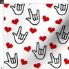 Spoonflower Fabric - Love Yous Hearts Valentine You Sign Language Printed on Polartec(R) Fleece Fabric Fat Quarter - Sewing Blankets Loungewear and No-Sew Projects view 3