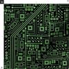 Spoonflower Fabric - Evil Circuit Board Green Robot Nerd Geek Computer Science Tech Stem Printed on Polartec(R) Fleece Fabric Fat Quarter - Sewing Blankets Loungewear and No-Sew Projects view 3