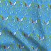 Spoonflower Fabric - Camping Trip Polar Blue Bigfoot Sasquatch Snowman Woods Campfire Trees Printed on Cotton Poplin Fabric Fat Quarter - Sewing Shirting Quilting Dresses Apparel Crafts view 1