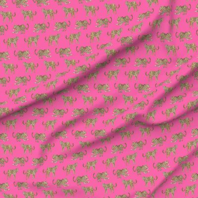 Spoonflower Fabric - Leopard Parade Hot Pink White Spots Animal Print Cheetah Printed on Polartec(R) Fleece Fabric by The Yard - Sewing Blankets Loungewear and No-Sew Projects