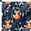 Spoonflower Fabric - Fox Foxes Navy Nursery Woodland Animals Kids Kids Room Animal Printed on Polartec(R) Fleece Fabric Fat Quarter - Sewing Blankets Loungewear and No-Sew Projects view 3
