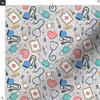 Spoonflower Fabric - Small Scale Medical Doctor Nurse Blue Pink Grey Medicine Nursing Printed on Polartec(R) Fleece Fabric Fat Quarter - Sewing Blankets Loungewear and No-Sew Projects view 3
