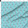 Spoonflower Fabric - Mermaid Blue Small Vintage Retro Mermaids Seahorse Nautical Sea Printed on Polartec(R) Fleece Fabric Fat Quarter - Sewing Blankets Loungewear and No-Sew Projects view 2