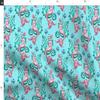 Spoonflower Fabric - Mermaid Blue Small Vintage Retro Mermaids Seahorse Nautical Sea Printed on Polartec(R) Fleece Fabric Fat Quarter - Sewing Blankets Loungewear and No-Sew Projects view 4