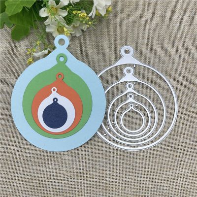 Card Cutting Dies,9.8x11.8cm Round Tag Metal Cutting Dies Stencils for Scrapbooking Decorative Embossing Handcraft Template