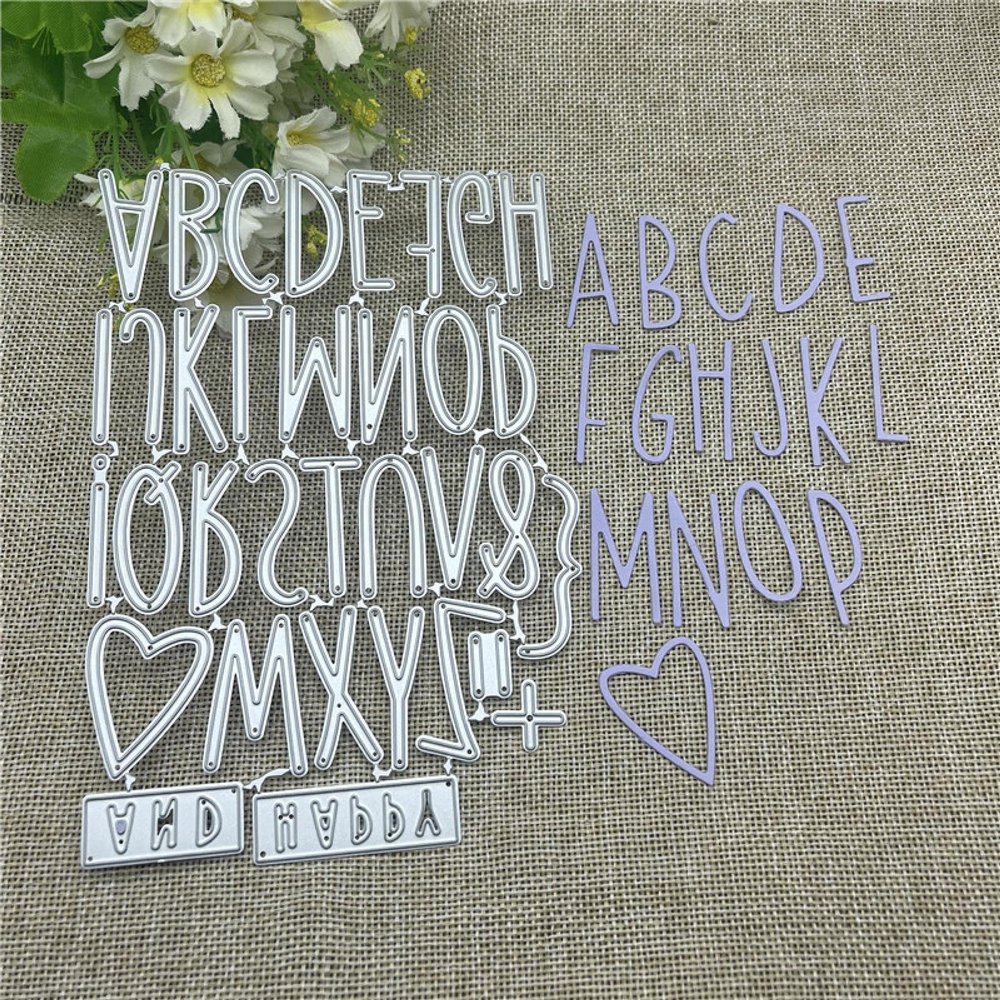 Card Cutting Dies,17.3x11.7cm Large Big Alphabet Set Metal Cutting Dies Stencils for Scrapbooking Decorative Embossing Template