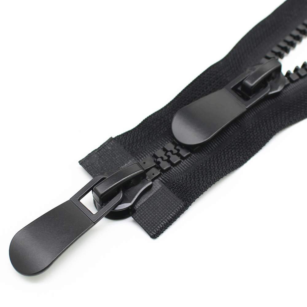 YaHoGa #15 20" Huge Two Way Separating Plastic Zippers for Sewing, Parka, Winter Coat Heavy Duty Zippers Bulk (Huge Size)
