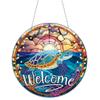 DIY 5D Christmas Decor Diamond Art Painting Kits Window Hanging Ornament Window Pendants for Adults Home Garden Wall Door-Round Pendant 06 view 1