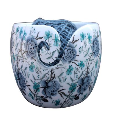 Multi Purpose Wooden Yarn Bowl - Yarn Holder of Knitting & Crocheting for Yarn Winder & Crochet Hook Accessories - Mother's Day Gift