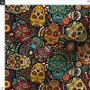 Spoonflower Fabric - Sugar Skulls, Mexican, Festive, Mexico, Day of The Dead, Calavares, Printed on Cotton Poplin Fabric Fat Quarter - Sewing Shirting Quilting Dresses Apparel Crafts view 3