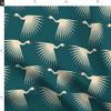 Spoonflower Fabric - Birds Teal Art Deco Crane Fly Long Neck Wings Sunburst Animal Swan Printed on Minky Fabric by The Yard - Sewing Baby Blankets Quilt Backing Plush view 2