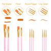 AROIC Painting Brushes Set, 10 Packs /100 Pieces, Nylon Brush Head, Suitable for Oil and Watercolor, Perfect Suit of Art Painting, Best Present for Painting, Pink view 2